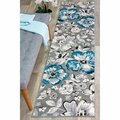 World Rug Gallery Modern Floral Area Rug 2' x 3' Blue Area Rug 9098BLUE2X3